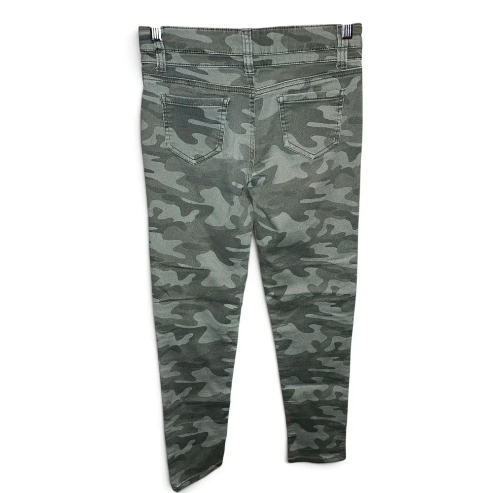Arizona Camo Skinny Pants Girls Size 14 Green Excellent High Waist Camouflage